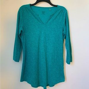 Toad & Co Tencel Organic Cotton Notch Neck Teal Top
